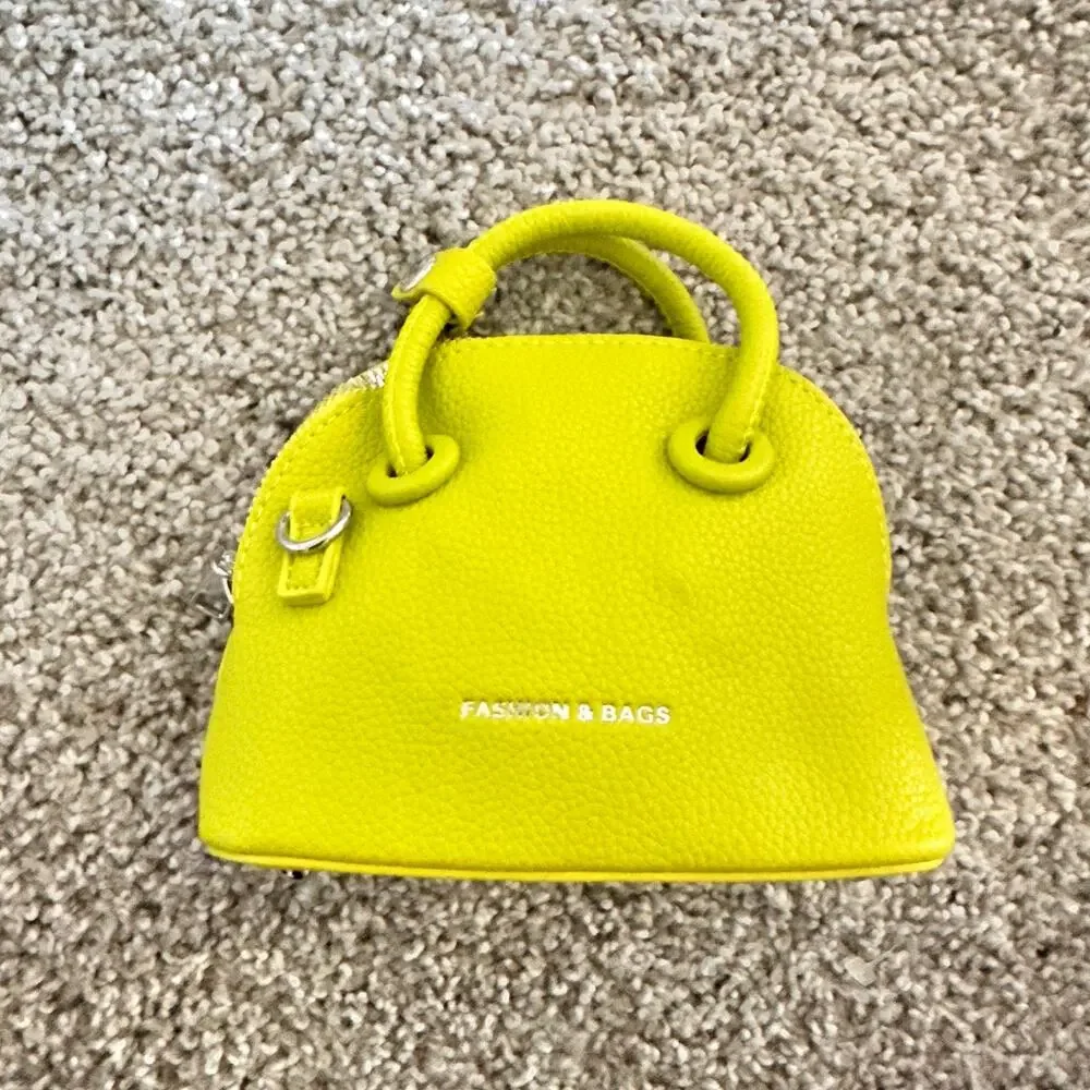 Micro Mini Yellow Green Lime Purse Canvas NEW